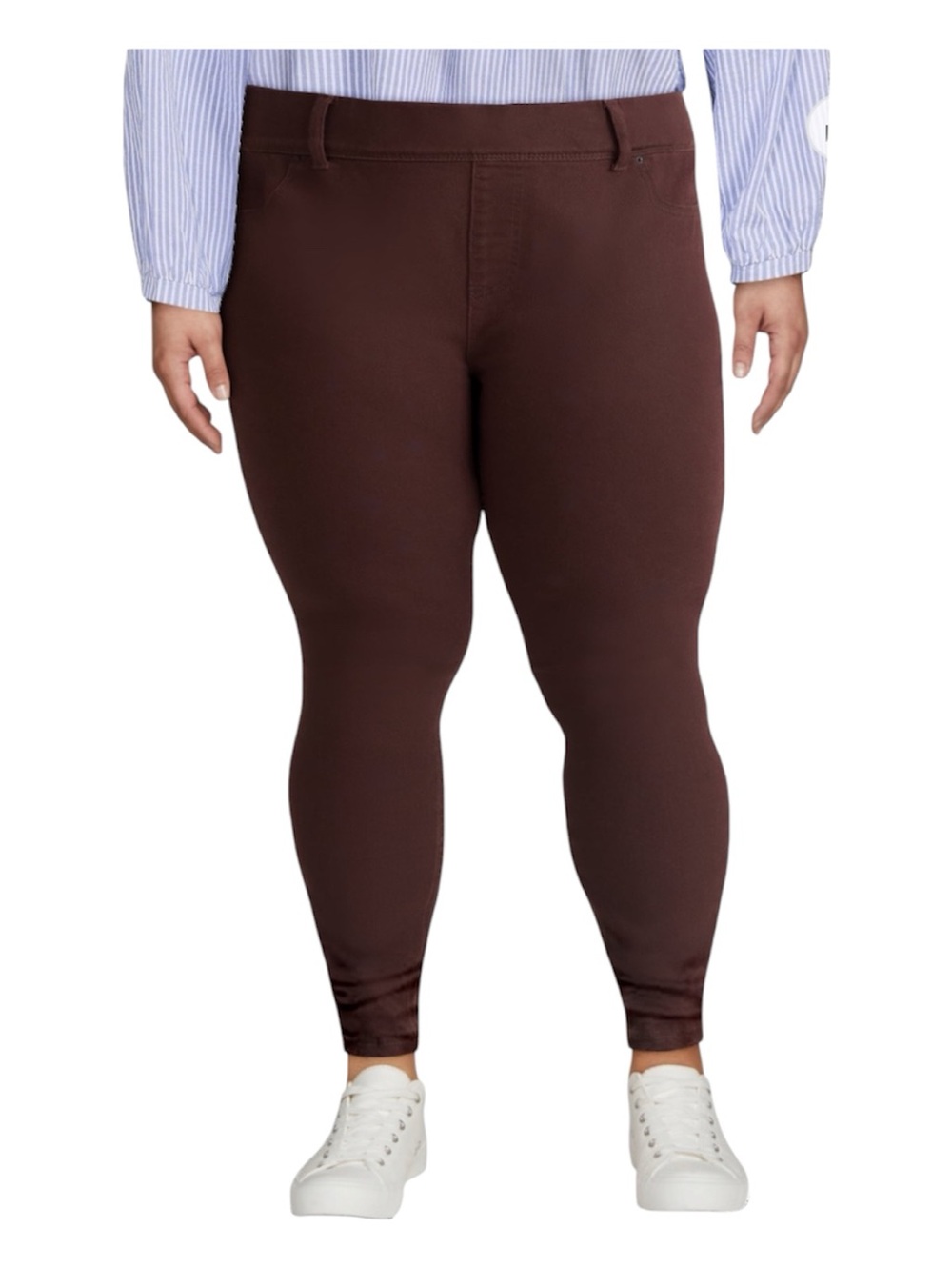 Terra & Sky Women’s Dark Brown Stretch High Rise PullOn Skinny Jeggings Size 4X
